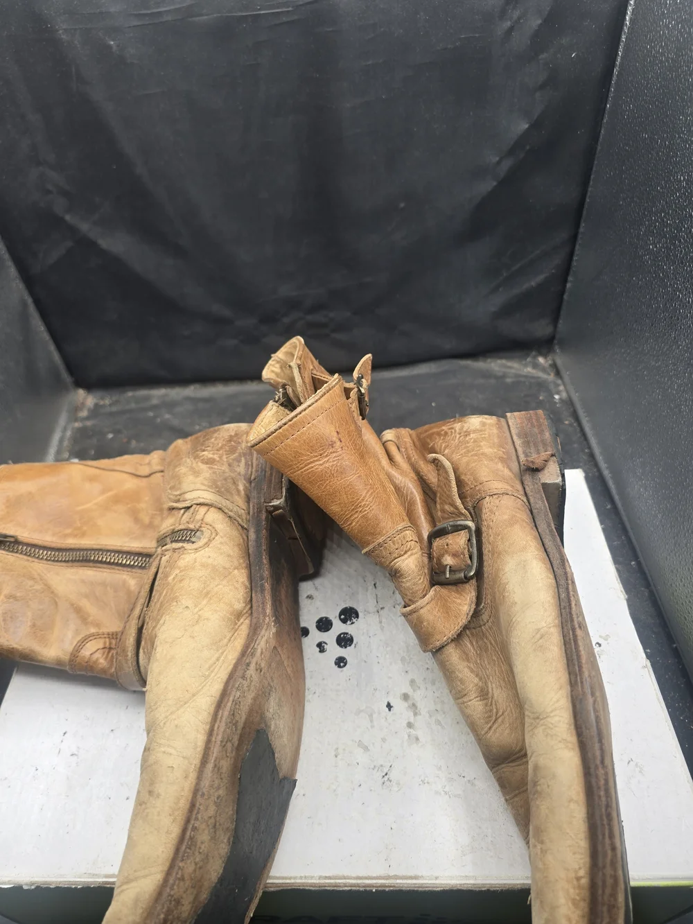 Frye Brown Leather Men's Chukka Zip Boots